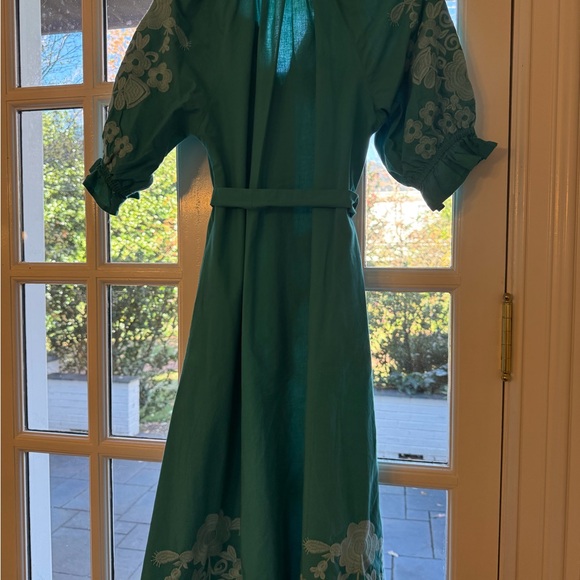 Julia Amory Teal Embroidered Zoe Caftan - Picture 2 of 10